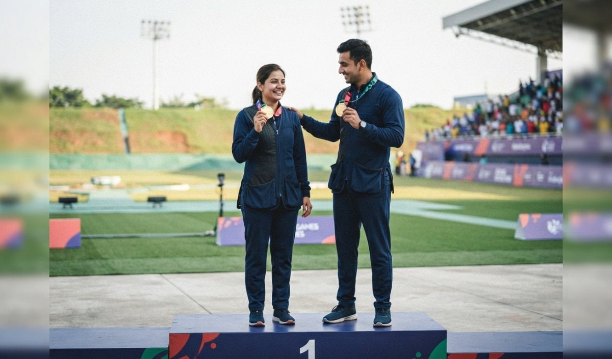 Asian Games Shooting: Neeru Dhanda और Kynan Chenai ने Trap Mixed Team में जीता Gold Medal