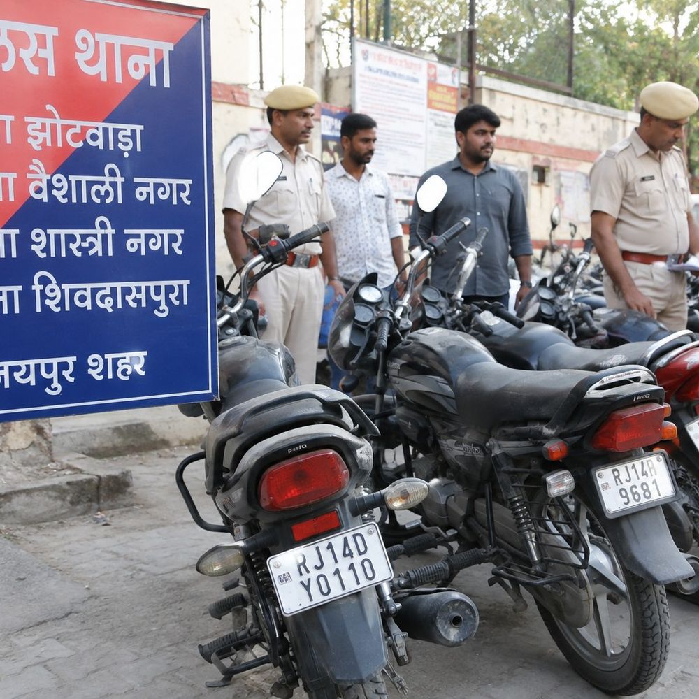 जयपुर में 13 जगहों से मोटरसाइकिल चोरी:चाबी बाइक में छोड़ना पड़ा भारी, वैशाली नगर से सीतापुरा और गलता गेट तक बाइक चोरों ने मचाया आतंक