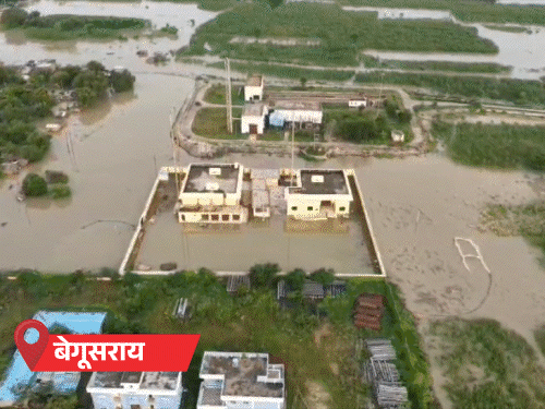 भागलपुर-बेगूसराय में श्मशान डूबे, 44 लाख आबादी बाढ़ में घिरी:बिहार में मानसून कमजोर, 34% कम हुई बारिश; 15 सितंबर से फिर बदलेगा मौसम