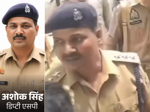 ‘अखिलेश को VIDEO भेज देना’ कहने वाले डिप्टी SP कौन?:मूंछों पर ताव देकर सपाइयों को ललकारा, नेमप्लेट भी दिखाई, VIDEO
