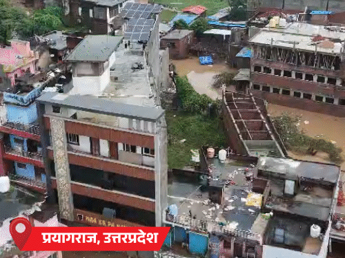 केदारनाथ में भारी बारिश से चारधाम यात्रा रुकी:कानपुर में 150 घरों में घुसा बाढ़ का पानी, बिहार के 16 जिलों में बाढ़