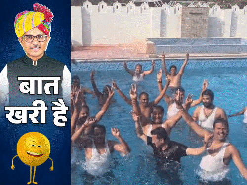 बाड़ाबंदी में फूल पार्टी की ‘पूल-पार्टी’:डांसर के साथ पूर्व सरपंच का ‘गमछा-डांस’; हनुमान बेनीवाल के ‘नागनाथ-सांपनाथ’