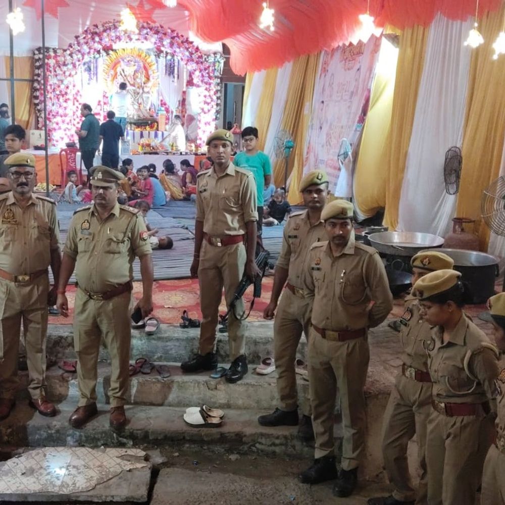 पिहानी में गणेश विसर्जन की तैयारी:छप्पन भोग के भीड़ को देखते हुए चप्पे-चप्पे पर पुलिस बल तैनात