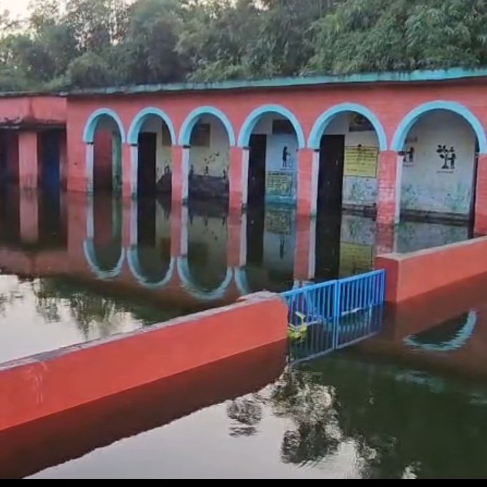 कटिहार में नाव पर चल रही पाठशाला:पानी में डूबे स्कूल-कोचिंग; टीचर रोज बच्चों को नाव से सुरक्षित जगह लाकर पढ़ा रहे