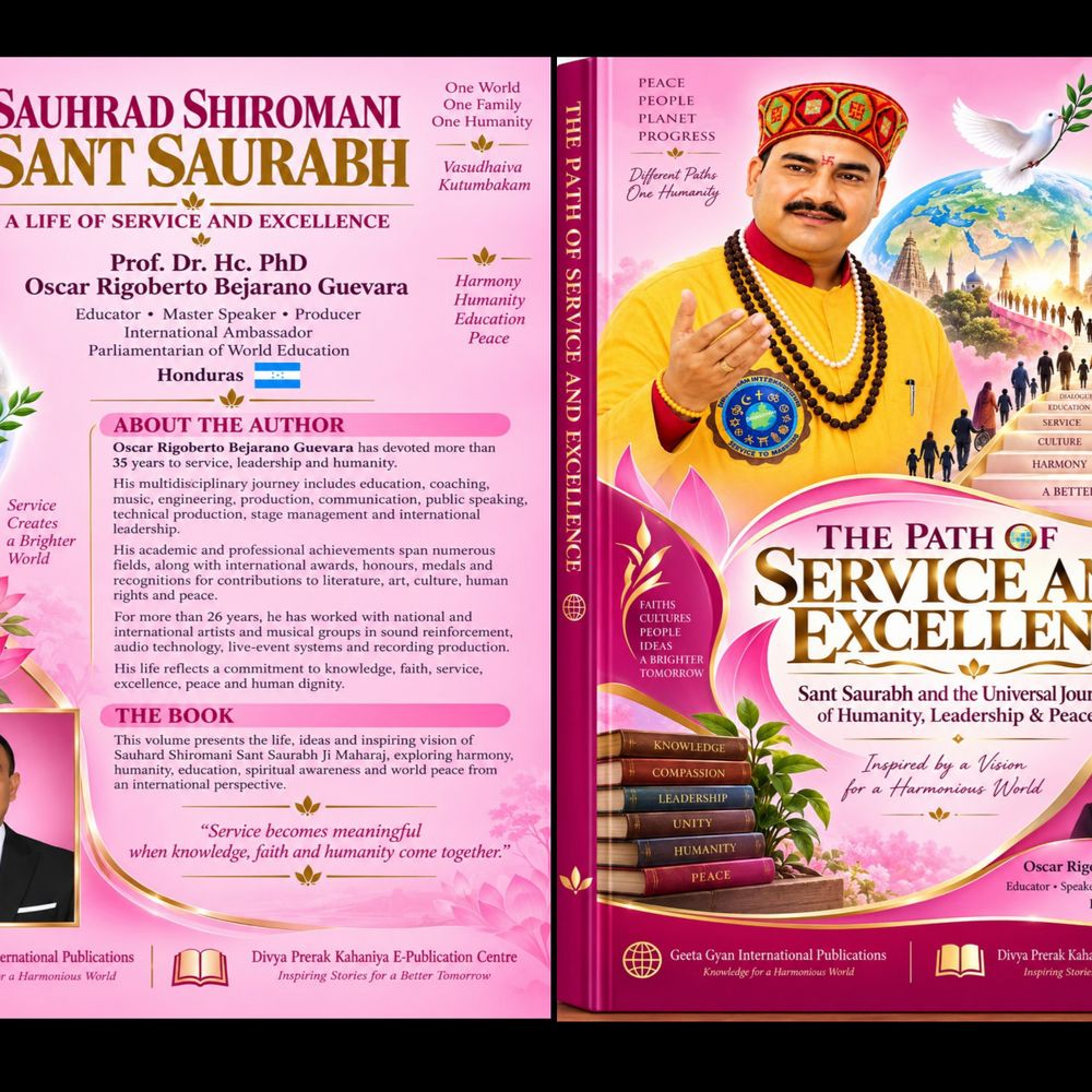 संत सौरभ के विचारों पर नई पुस्तक:होंडुरास के लेखक की पुस्तक का कवर ऑनलाइन जारी, सेवा-शांति और मानवता पर केंद्रित