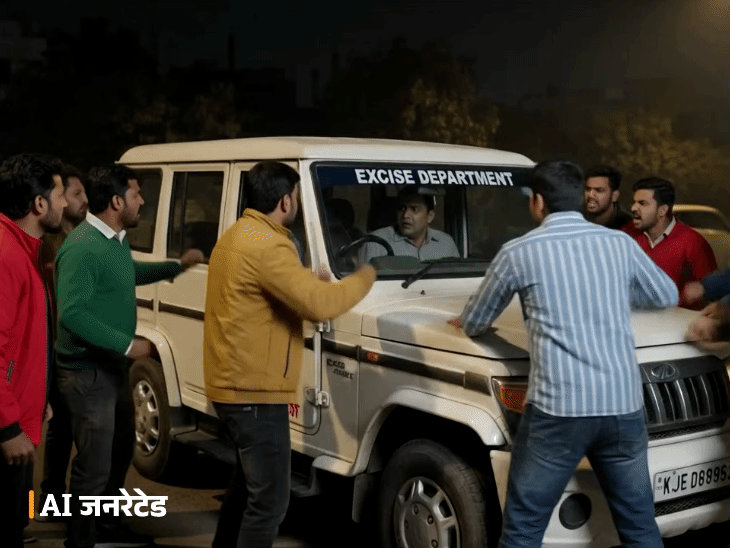 पंजाब एक्साइज इंस्पेक्टर के साथ चंडीगढ़ में बदसलूकी:शराब ठेकाकर्मियों ने गाड़ी घेरी, चाबी छीनी, धक्कामुक्की की; पुलिस ने पूरी रात चौकी में बैठाया