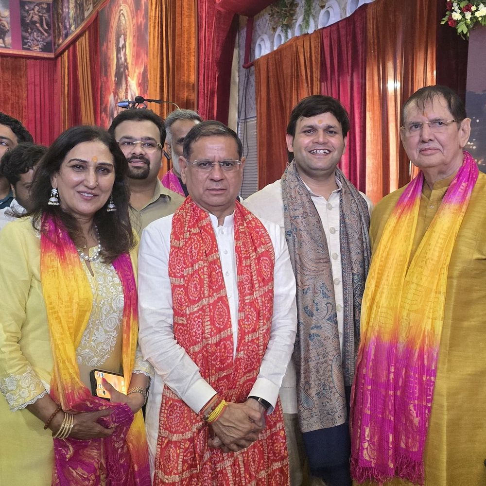 फरीदाबाद गणेश उत्सव में पहुंचे शमशेर खरकड़ा और राधा अहलावत:कैबिनेट मंत्री विपुल गोयल के निमंत्रण पर हुए शामिल, कई बड़े नेता भी रहे मौजूद