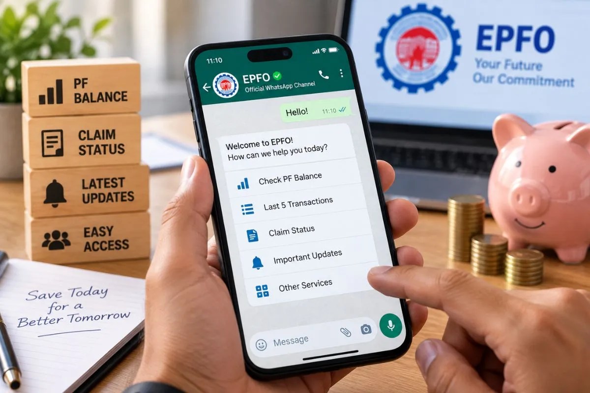 EPFO WhatsApp Service: PF से जुड़ी जानकारी अब वाट्सएप पर मिलेगी, ईपीएफओ लाया नई सर्विस, जानिए कैसे उठाएं फायदा