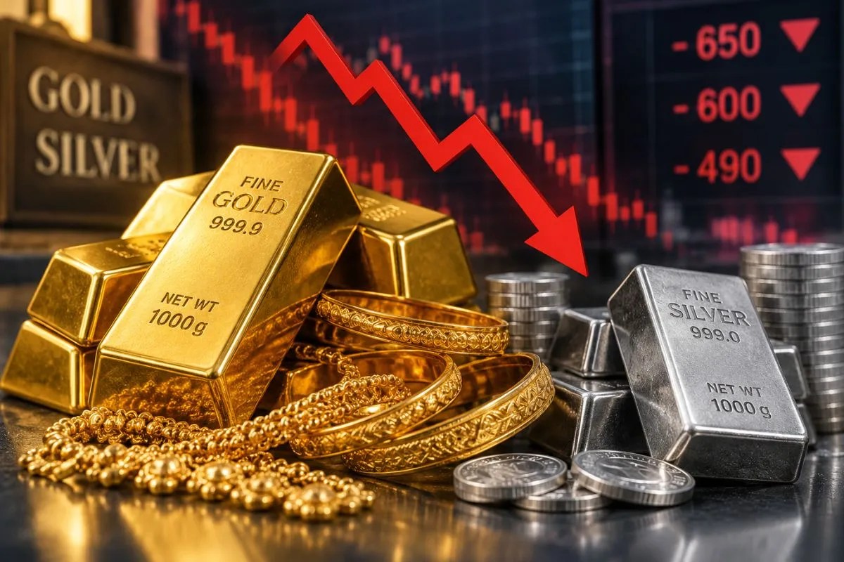 Gold Silver Price Today: अमेरिका से आया एक डेटा और गिर गए सोने के भाव, चांदी वायदा में भी गिरावट, जानिए क्या कह रहे एक्सपर्ट