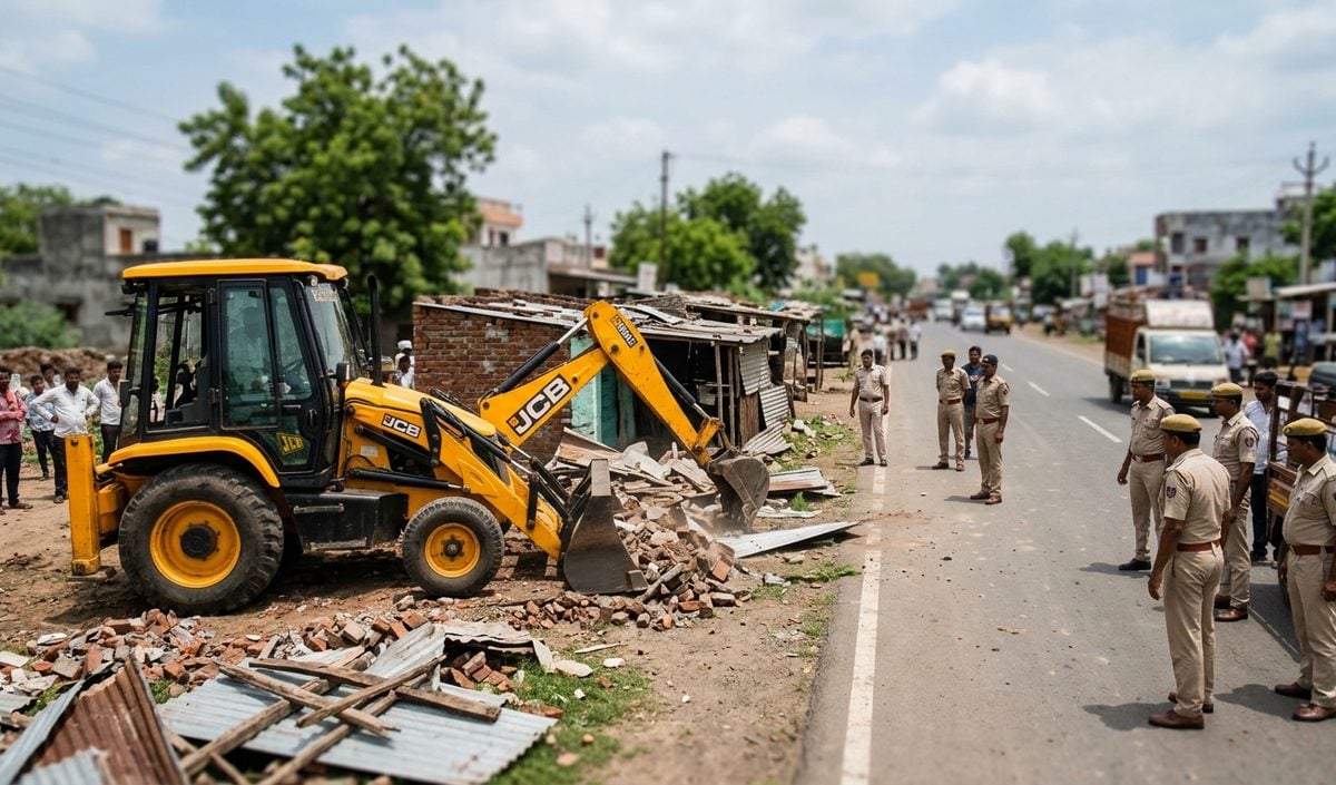 गुजरात के खेड़ा में मारपीट के बाद प्रशासन की कार्रवाई, राज्य राजमार्ग से हटाए गए 50 अवैध ढांचे
