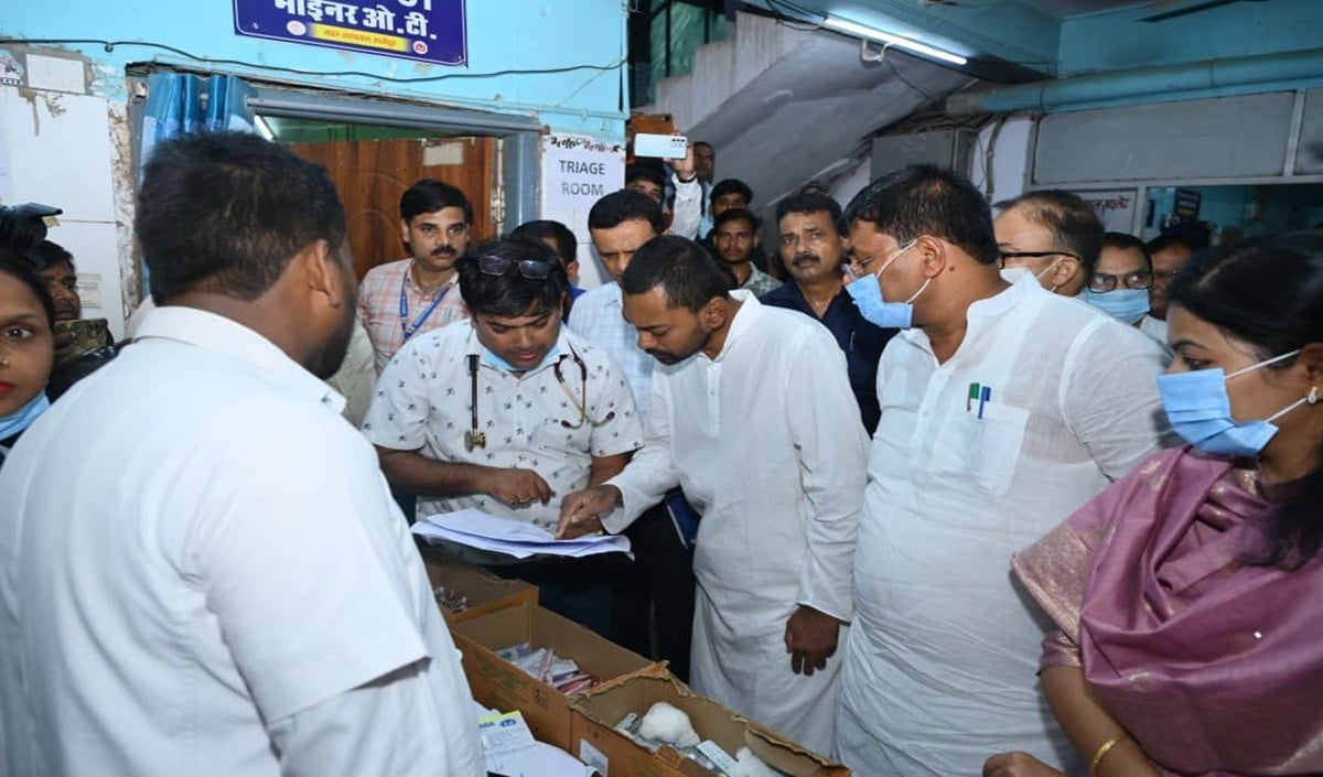 Hajipur Sadar में Health Minister Nishant का औचक निरीक्षण, डॉक्टरों की लापरवाही पर जताई नाराजगी