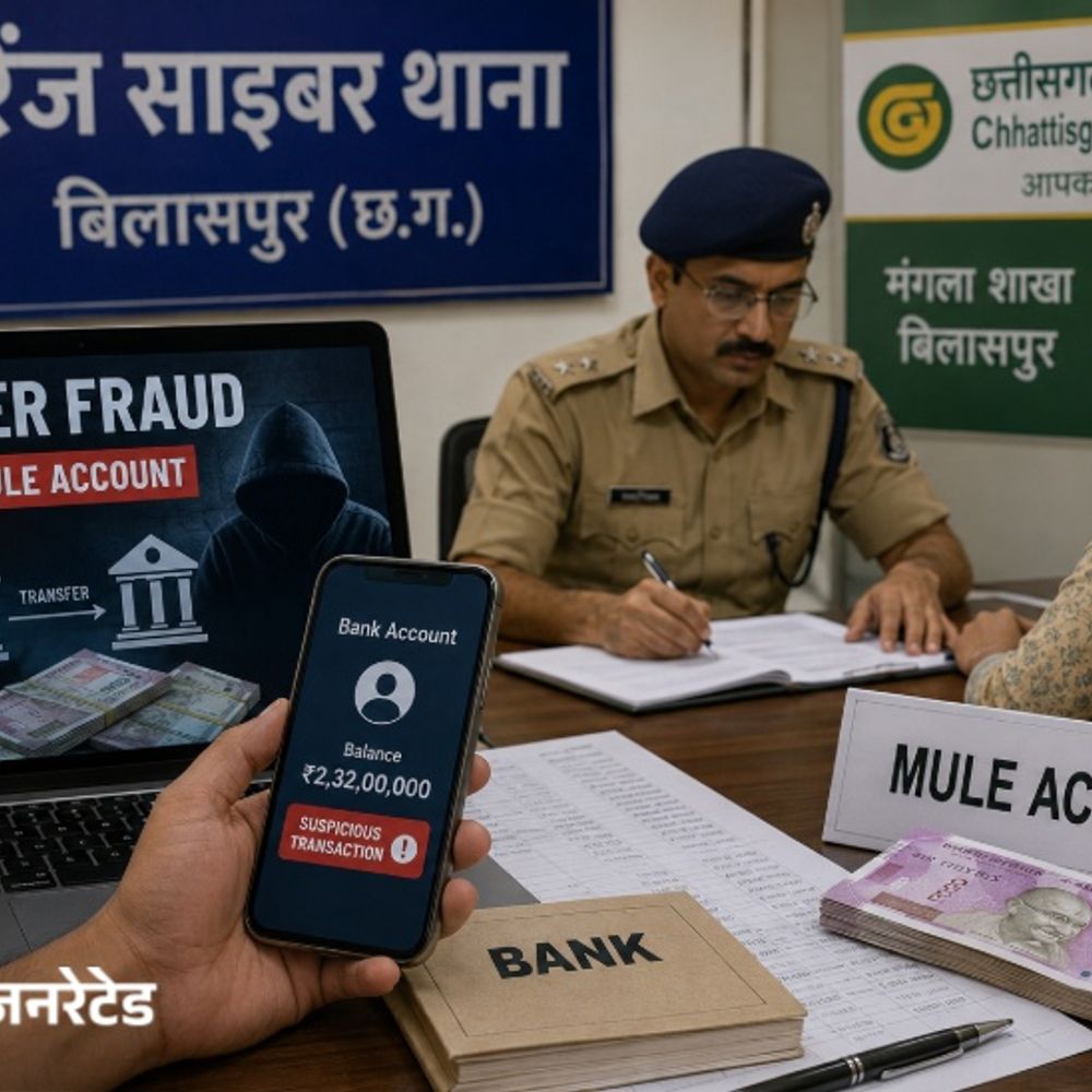 बिलासपुर में दो अकाउंट से 2.32 करोड़ का लेनदेन:सांवरिया इंटरप्राइजेस और अजय फार्म हाउस के खातों की जांच, साइबर फ्राड-म्यूल अकाउंट की आशंका