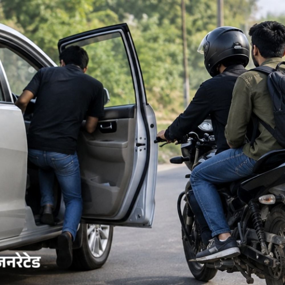 जयपुर में इनोवा कार लूटकर भागे बदमाश:ड्राइवर को बोले- गाड़ी के पीछे कुछ लगा है; नीचे उतरते ही कार लेकर हुए फरार