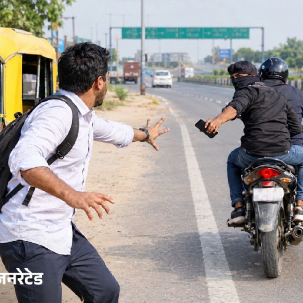 पलवल में मोबाइल छीनकर भागे बाइक सवार:ड्यूटी पर जा रहा, कर रहा था ऑटो का इंतजार, बदमाशों का पीछा किया
