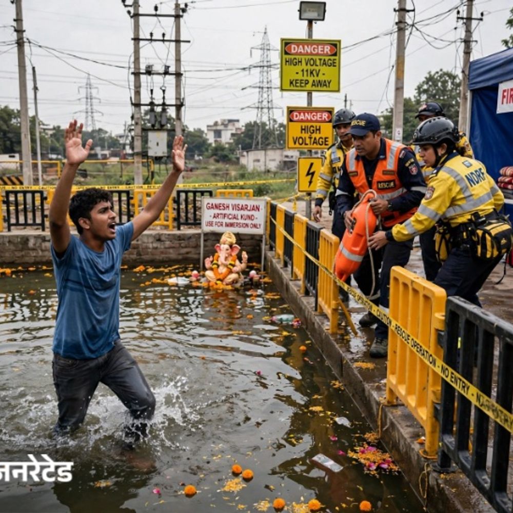 जोगेश्वरी के विसर्जन कुंड में फैला करंट, युवक की मौत:लालबाग इलाके में भी गणेश पंडाल के पास करंट से बच्ची-महिला की मौत हुई थी