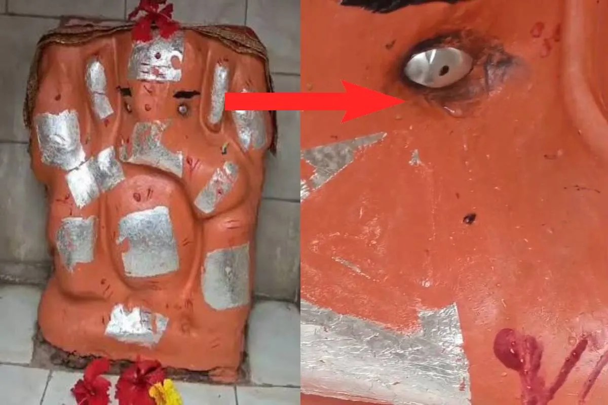 उज्जैन में गणेश प्रतिमा की आंखों से आंसू बहने का दावा, मंदिर में जुटे श्रद्धालु