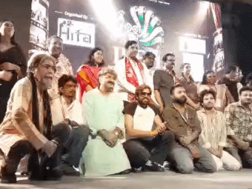 रोहतक फिल्म फेस्टिवल में एक्टर रणदीप हुड्डा का देसी अंदाज:युवाओं से बोले- कलेजा पाटैन नै हो रहा; किमै न किमै जरूर होवेगा