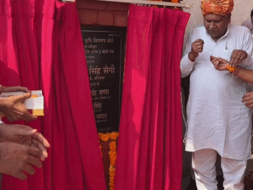 नारनौल में 96.92 लाख के विकास कार्यों का उद्घाटन:श्मशान घाट की चारदीवारी, पानी की टंकी व रास्तों के काम ग्रामीणों को किए समर्पित