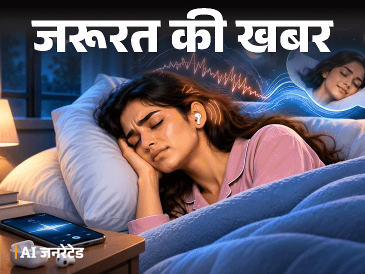 जरूरत की खबर- रात में ईयरबड्स लगाकर न सोएं:इन्फेक्शन और हियरिंग लॉस का रिस्क, रात में नींद नहीं आती तो अपनाएं ये 10 तरीके