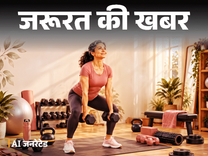 जरूरत की खबर- मेनोपॉज के बाद जल्दी आता बुढ़ापा:मसल्स–हड्डियां होतीं कमजोर, शुरू करें वेट ट्रेनिंग, डॉक्टर से जानें इसके फायदे