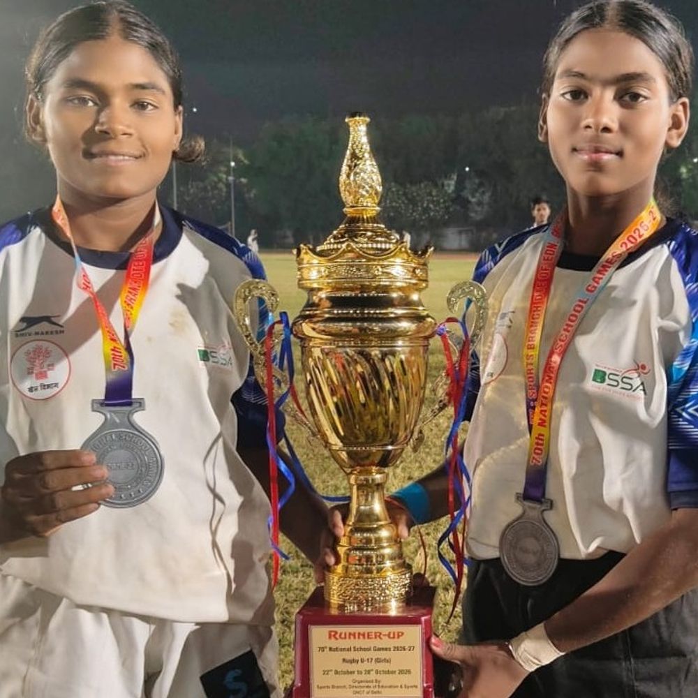 राष्ट्रीय विद्यालय रग्बी चैंपियनशिप 2026:नालंदा की दो सगी बहनों ने दिल्ली में रचा इतिहास; बिहार को दिलाया रजत पदक