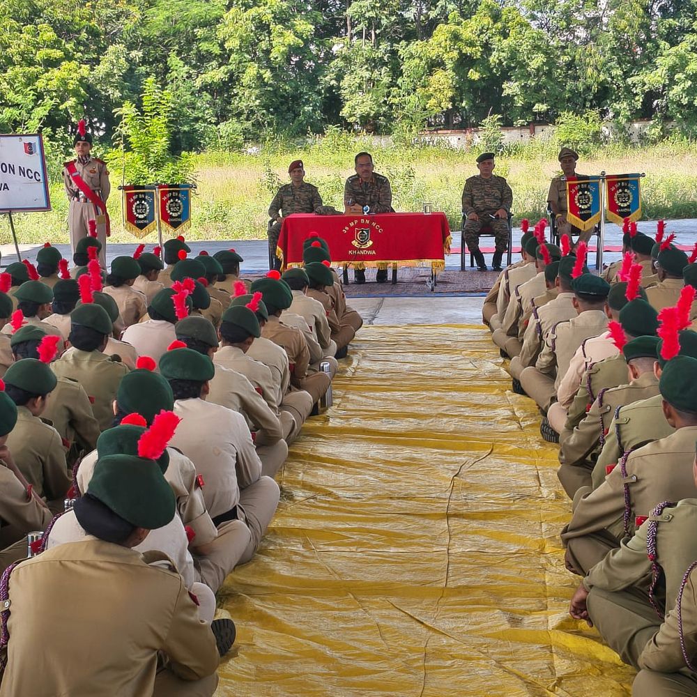 खरगोन में NCC का 10 दिवसीय कैंप शुरू:6 जिलों के 377 कैडेट्स जुटे, ड्रिल से बैटल क्राफ्ट तक सीखेंगे अनुशासन और नेतृत्व