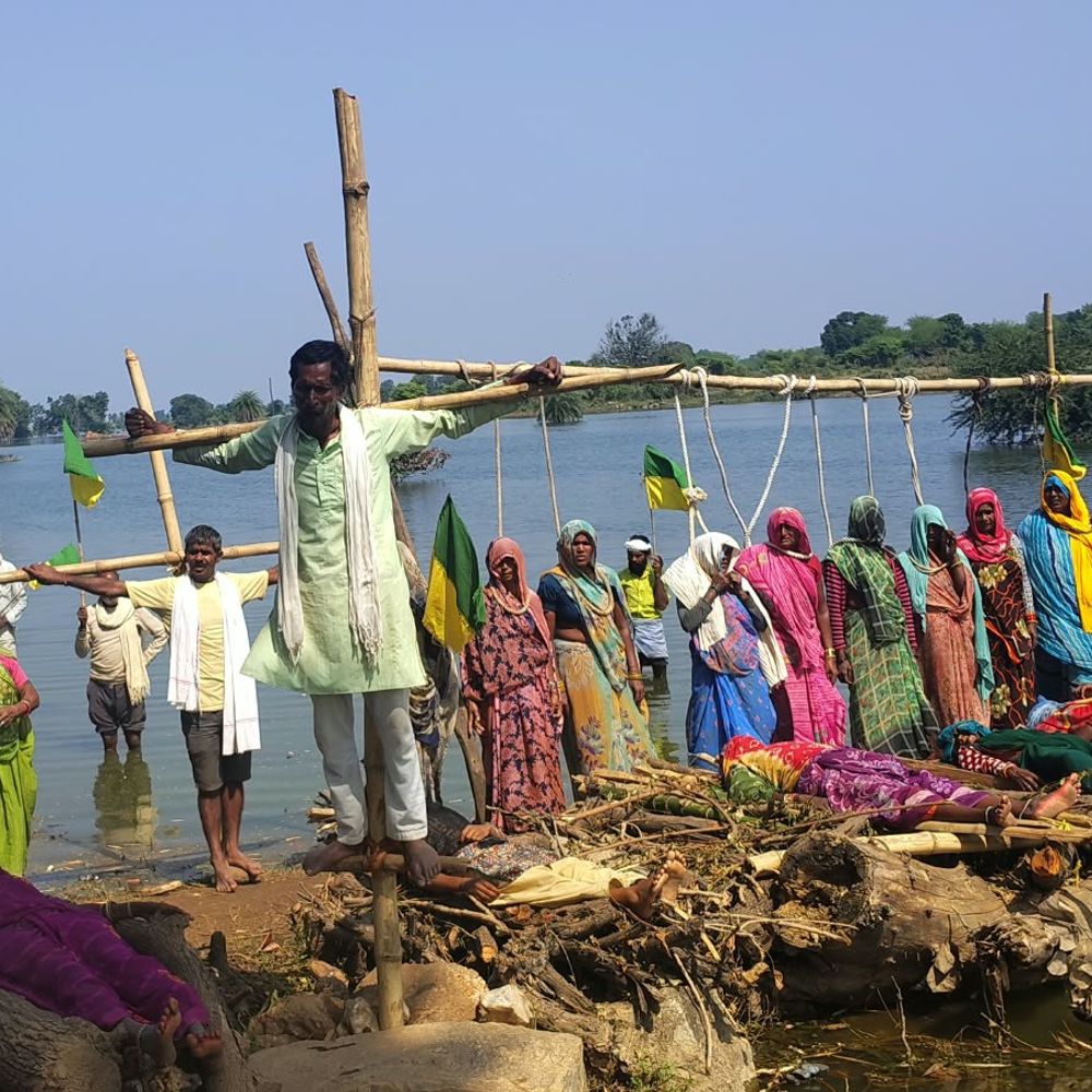 चिता आंदोलन 31वां दिन, अमित भटनागर का अनशन:मुआवजे और पुनर्वास की मांग; बाेले- आंदोलन में गिरफ्तार 4 सहयोगियों की रिहाई हो