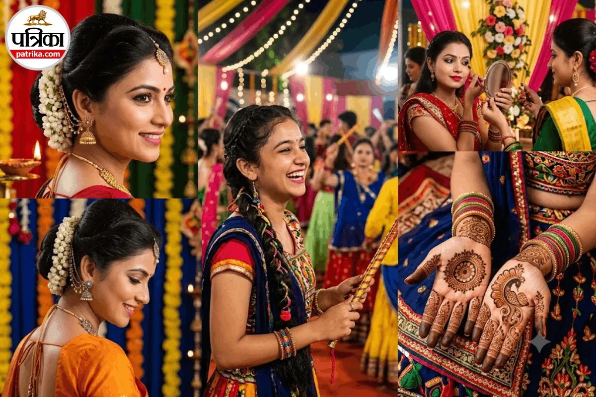 Navratri Special: गरबा नाइट में दिखना है स्टाइलिश, तो ट्राई करें ये हेयरस्टाइल, मेकअप और मेहंदी डिजाइन