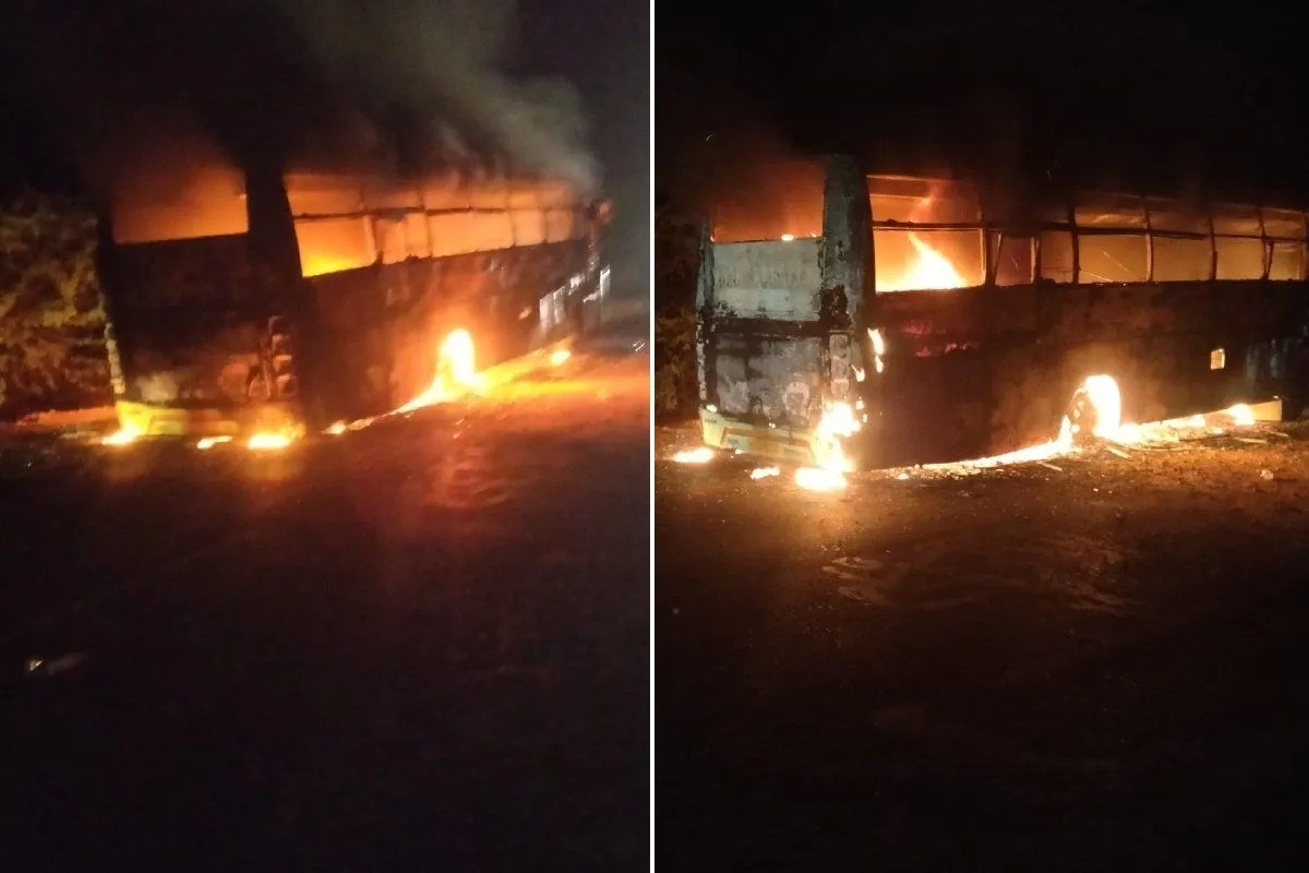 Rajasthan Bus Fire: राजस्थान में चलती बस में लगी भीषण आग, यात्रियों में मची चीख-पुकार, कूदकर बचाई जान