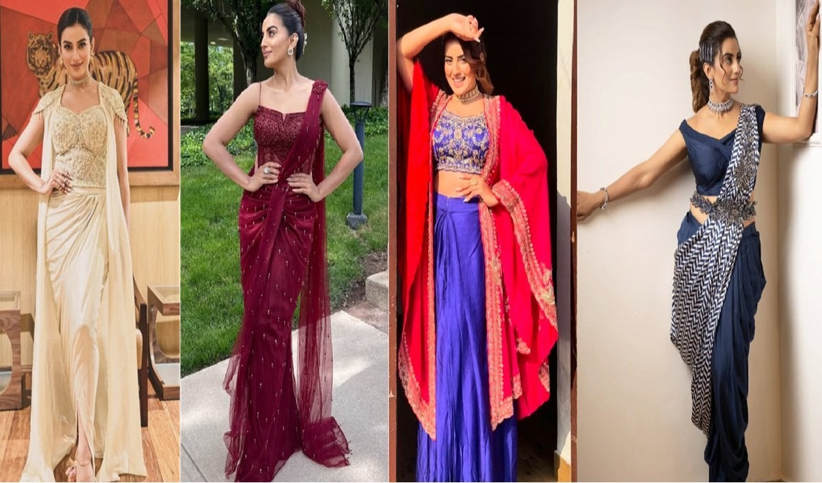 Bhojpuri एक्ट्रेस Akshara Singh के ये Indo-Western Outfits करवा चौथ पर देंगे रॉयल लुक