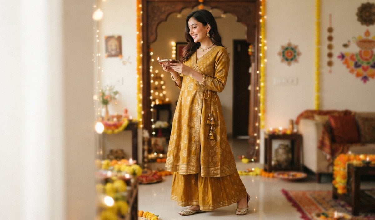 Navratri और ऑफिस पार्टी में Peplum Angrakha Co-ord Set देगा स्लिम लुक, बिना दुपट्टे पाएं आराम