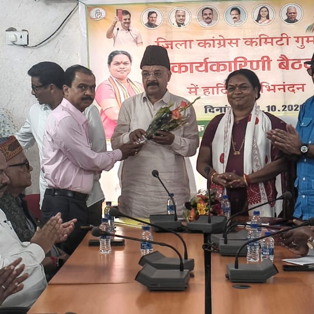 कांग्रेस प्रभारी का स्वागत, रैली में शामिल होने का आह्वान