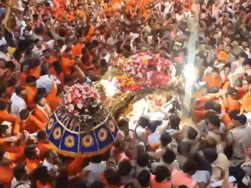 उज्जैन में दशहरे पर निकलेगी महाकाल की सवारी:दशहरा मैदान पहुंचेंगे; ड्रोन से बरसाए जाएंगे 500 किलो फूल, एक लाख वर्गफीट में बनेगी रंगोली