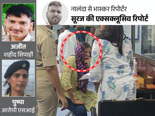 नालंदा- मुख्यालय को जानकारी न देकर ‘गर्लफ्रेंड’ दरोगा को बुलाया:शराब तस्करों से बीच रास्ते में ‘डील’, सिपाही मौत केस में महिला SI समेत 7 गिरफ्तार