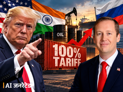 भारत पर 100% टैरिफ का फैसला 10 दिन में संभव:अमेरिकी राजदूत बोले- रूस से तेल खरीदने पर प्रतिबंध लगाएं या नहीं, ट्रम्प तय करेंगे