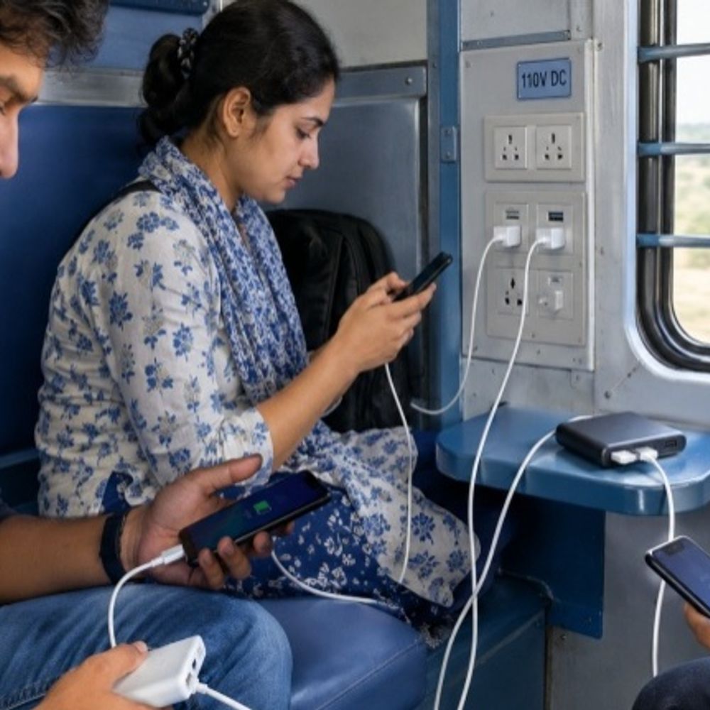ट्रेन में रात 11 बजे के बाद बंद रहेंगे चार्जिंग-पॉइंट:सुबह 5 बजे तक नहीं होगा मोबाइल चार्ज, पावर बैंक फटने के बाद रेलवे सख्त