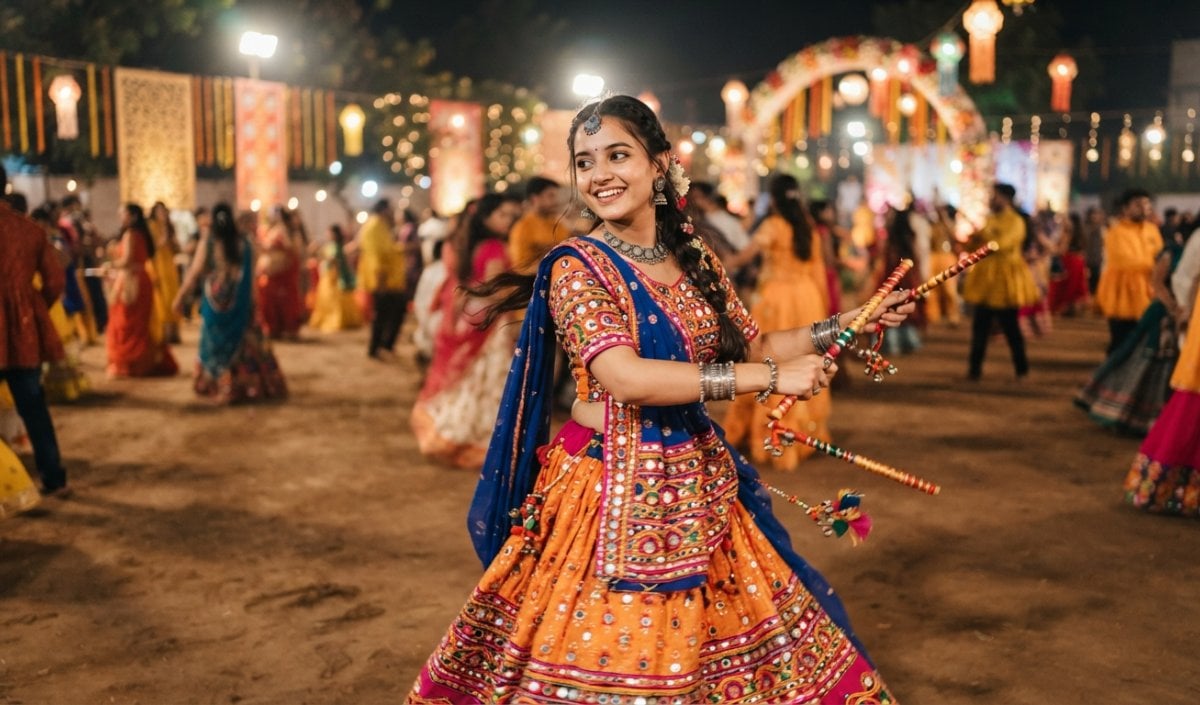 Dandiya Night Outfits: Garba Nights में ट्रेडिशनल लुक के लिए Bandhani Lehenga और Indo Western करें ट्राई