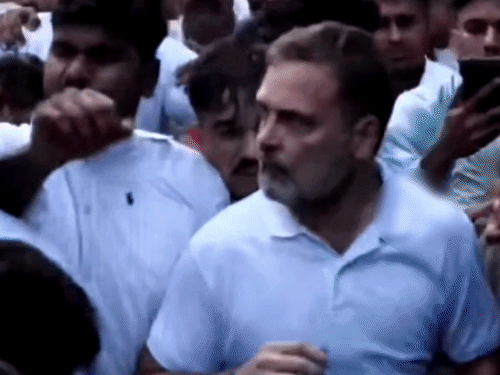 BJP का आरोप- राहुल ने महिला पत्रकार को धकेला:अपने कार्यकर्ता को भी कोहनी मारी; उनका व्यवहार लोकतंत्र के लिए खतरनाक