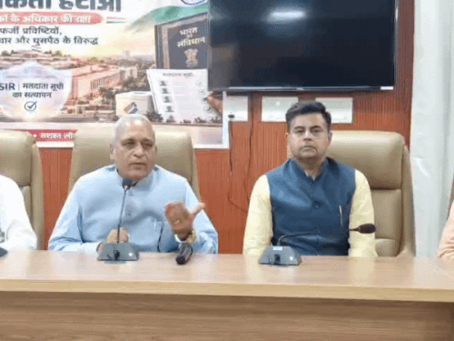 वोट चोरी नहीं, कांग्रेस का जनाधार गिरा:नारनौल में बोले मंत्री गंगवा, एसआईआर पहली बार नहीं, देश में 11 बार हो चुका