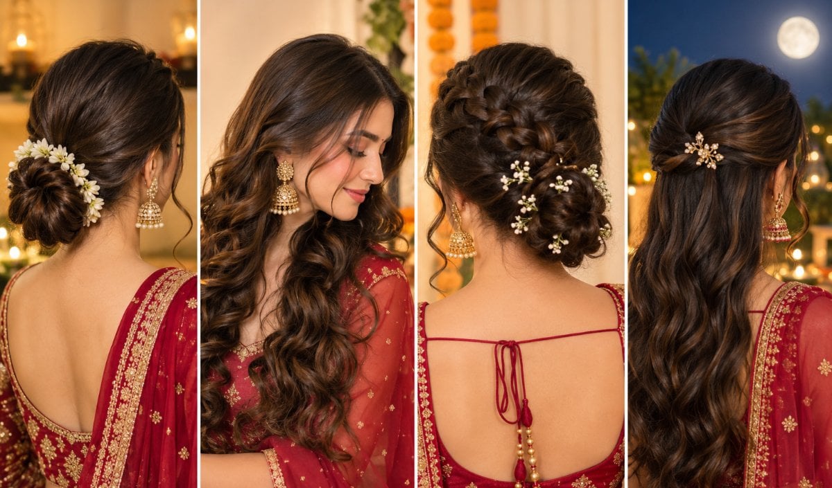 Karwa Chauth पर ट्राई करें ये 4 आसान Hairstyle, सुबह से रात तक सेट रहेंगे बाल