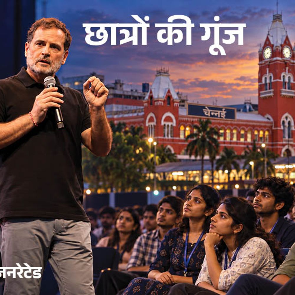 राहुल गांधी के ‘छात्रों की गूंज’ की दक्षिण में एंट्री:चेन्नई में छठवां कार्यक्रम, दक्षिण भारत में 15-29 साल के 7.5 करोड़ युवाओं पर फोकस