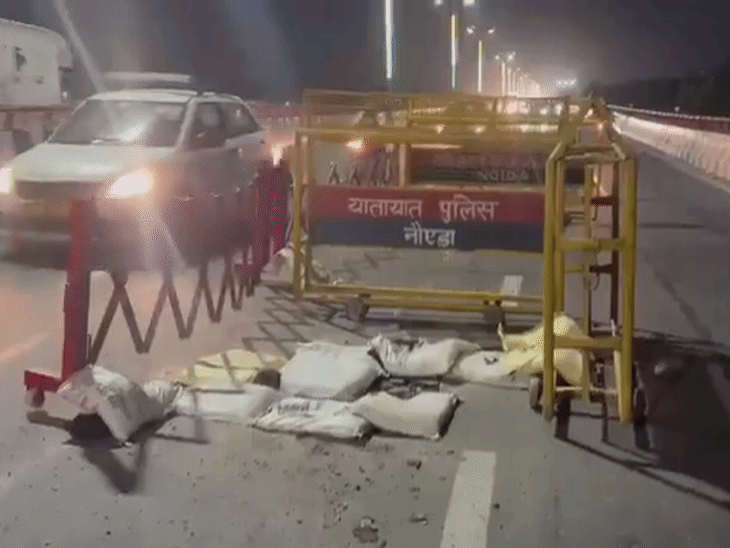 नोएडा एलिवेटेड रोड पर फिर गड्ढा:कंक्रीट हटने से दिखा स्टील का स्ट्रक्चर; IIT रुड़की और ब्रिज कारपोरेशन करेगी जांच