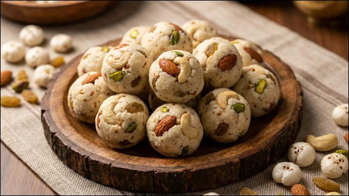 व्रत के लिए मखाना लड्डू कैसे बनाएं, 1 दिन बनाकर रख लें और पूरे 9 दिन चलेंगे, नोट कर लें आसान रेसिपी