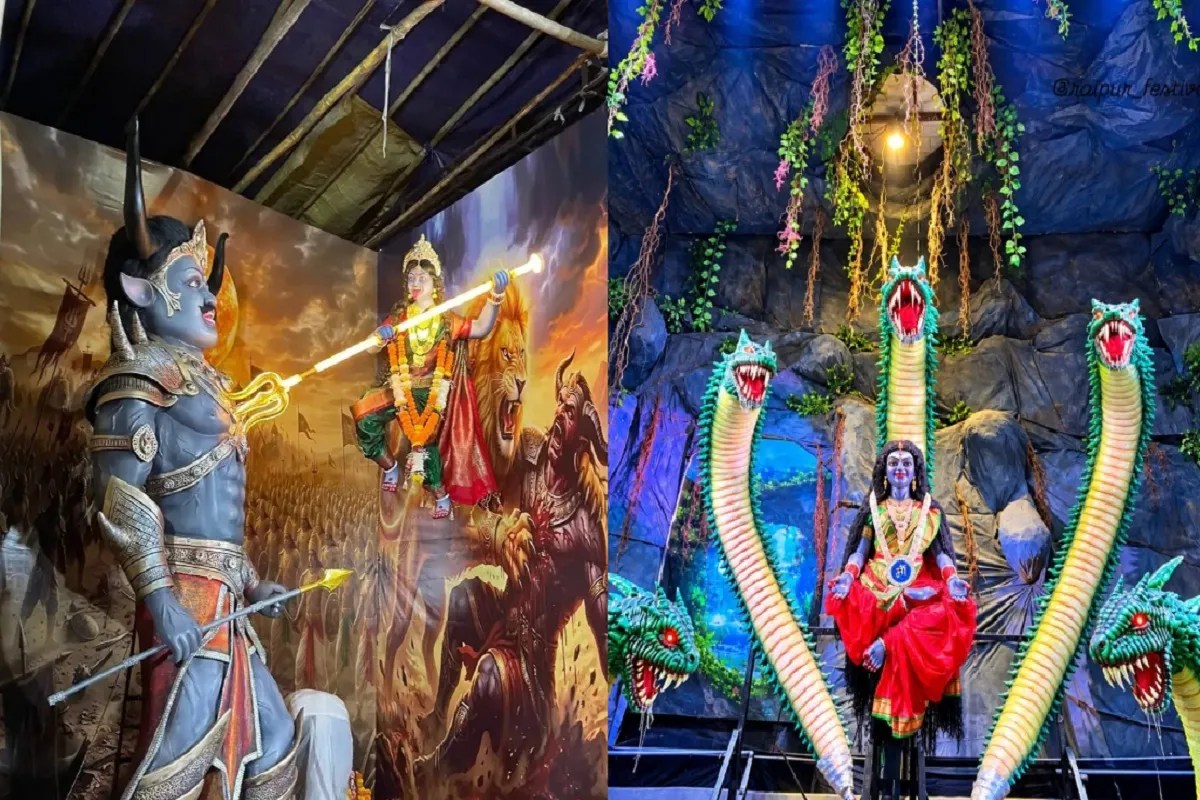Durga pandals 2026: कहीं शेर पर बैठीं मां दुर्गा, कहीं ड्रैगन के साथ बैलेंसिंग मूर्ति, सोशल मीडिया पर छाए रायपुर के ये दुर्गा पंडाल