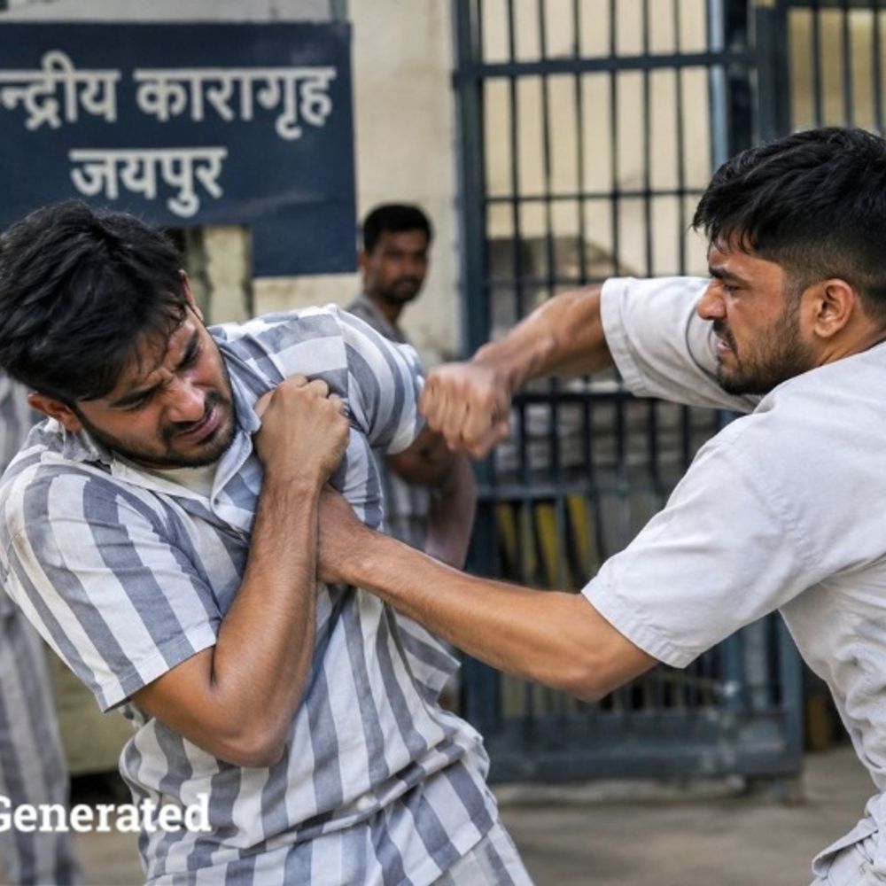 जयपुर सेंट्रल जेल में बंदियों के बीच झगड़ा:पानी की बोतल भरने से मना करने पर मारपीट, पांच दिन बाद लालकोठी थाने में FIR दर्ज