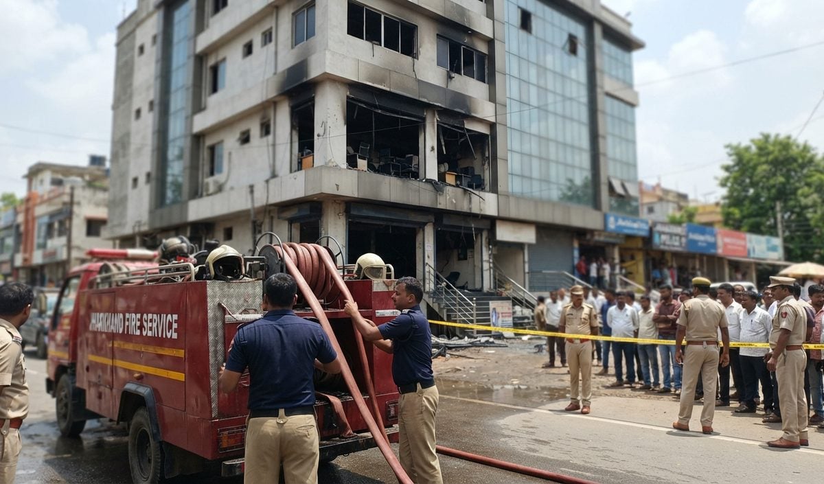 Ranchi में बहुमंजिला इमारत के ऑफिस में लगी भीषण आग, 1.25 करोड़ रुपये से अधिक की संपत्ति खाक