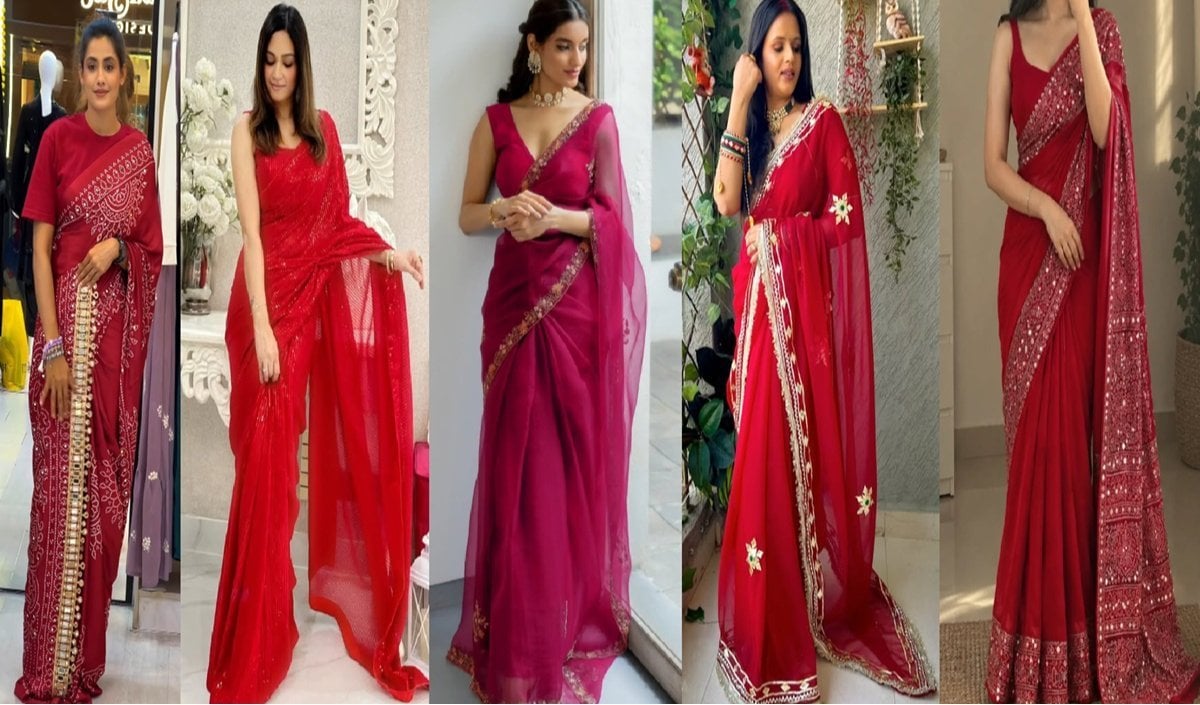 Karwa Chauth 2026 पर ट्रेडिशनल लुक को मॉडर्न टच देंगे ये Red Saree Designs