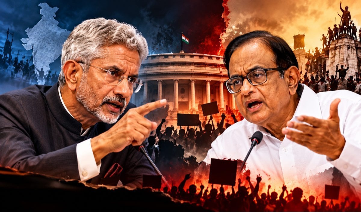 Jaishankar और Chidambaram की भिड़ंत देखकर मजा आ जायेगा ! Regime Change को लेकर दोनों के बीच हुई गर्मागर्म बहस से चढ़ गया सियासी पारा