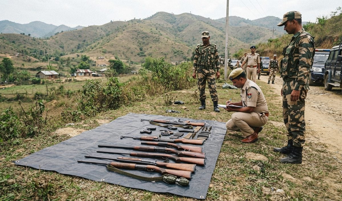 Manipur के पूर्व इंफाल में CRPF और पुलिस का बड़ा एक्शन, 11 हथियार और हथगोले बरामद