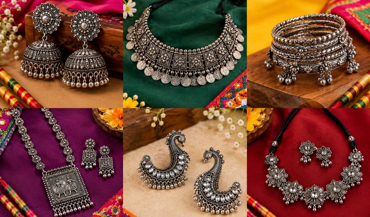 Navratri में Chaniya Choli के साथ स्टाइल करें 6 ट्रेंडी Oxidised Jewellery डिजाइंस